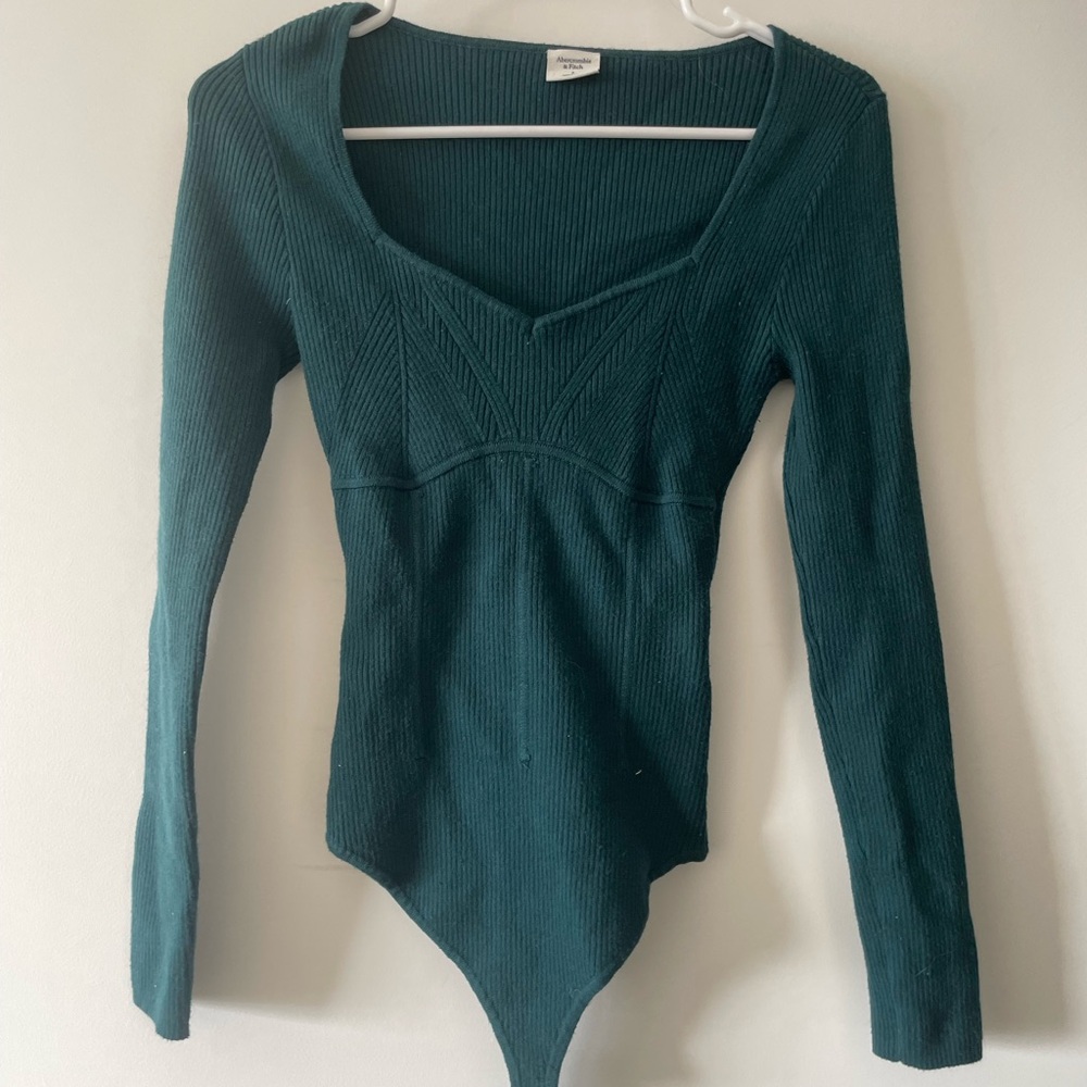 Abercrombie Green Ribbed Bodysuit